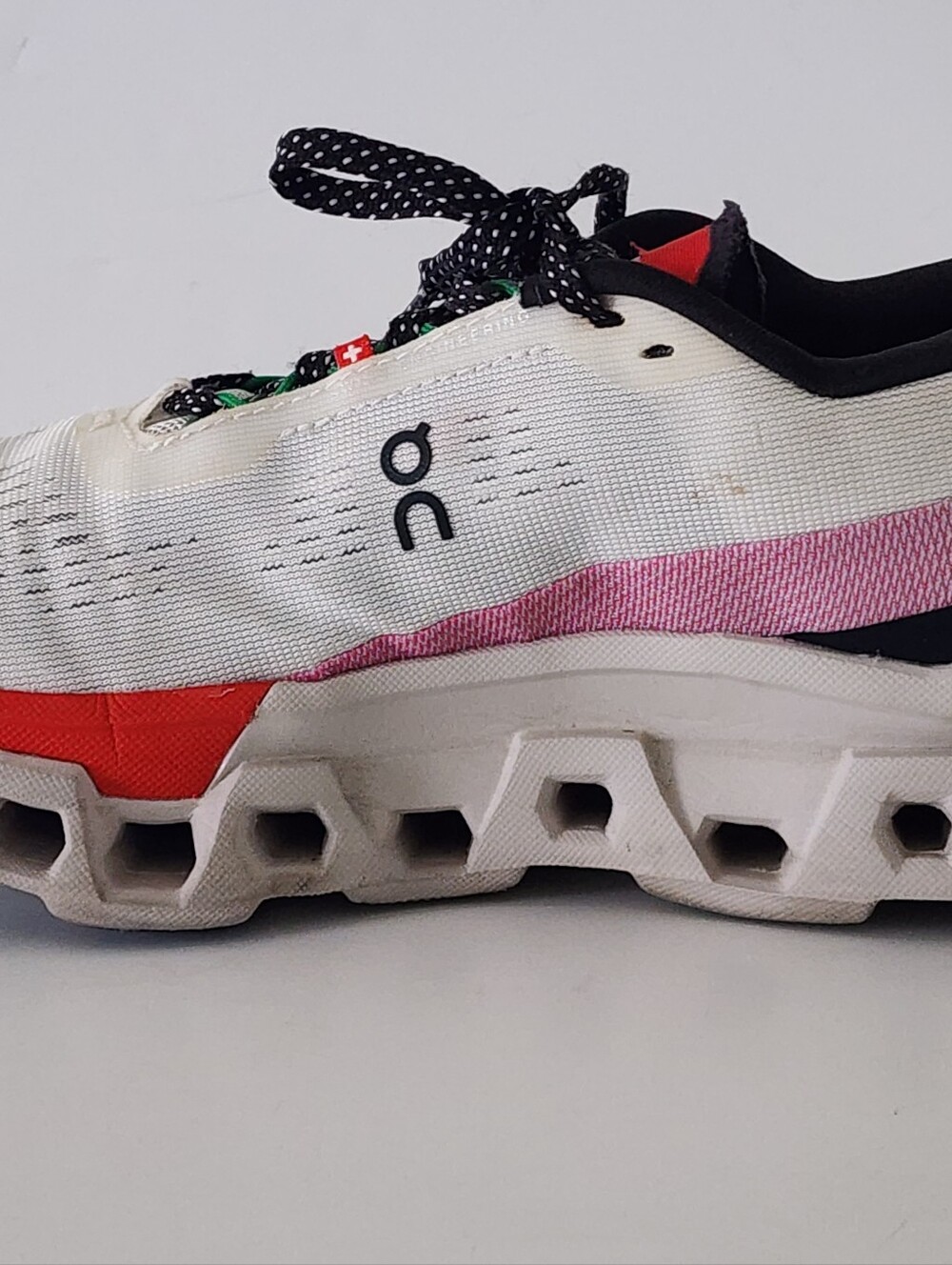 On Cloud Cloudmonster 2 Ivory Silver Red Running Shoes Women's Size 6.5 - Picture 11 of 14